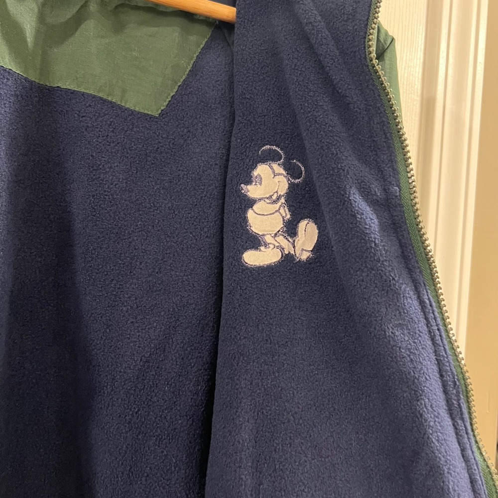 Walt Disney World Mickey Mouse Fleece Lined Bomber Jacket Green Mens Medium - Picture 12 of 12